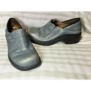 Ariat ATS Womens Clogs Size 7B Blue Teal Leather Slip On Comfort Nursing Shoes